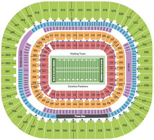 Bank Of America Stadium ACC Football Championship Seating Chart