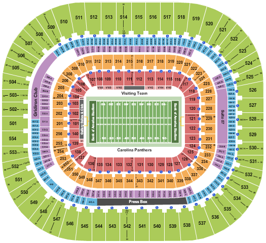 Bank Of America Stadium ACC Football Championship Seating Chart